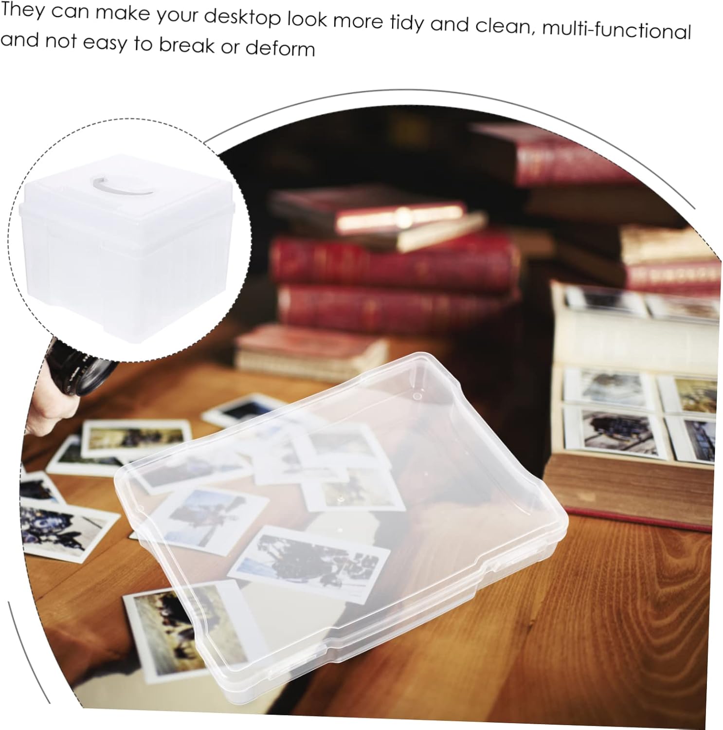 1set Photo Organizer Storage Case Multi-function Transparent Box for Cards Crafts and Items Material Individual Compartments for Home Organization