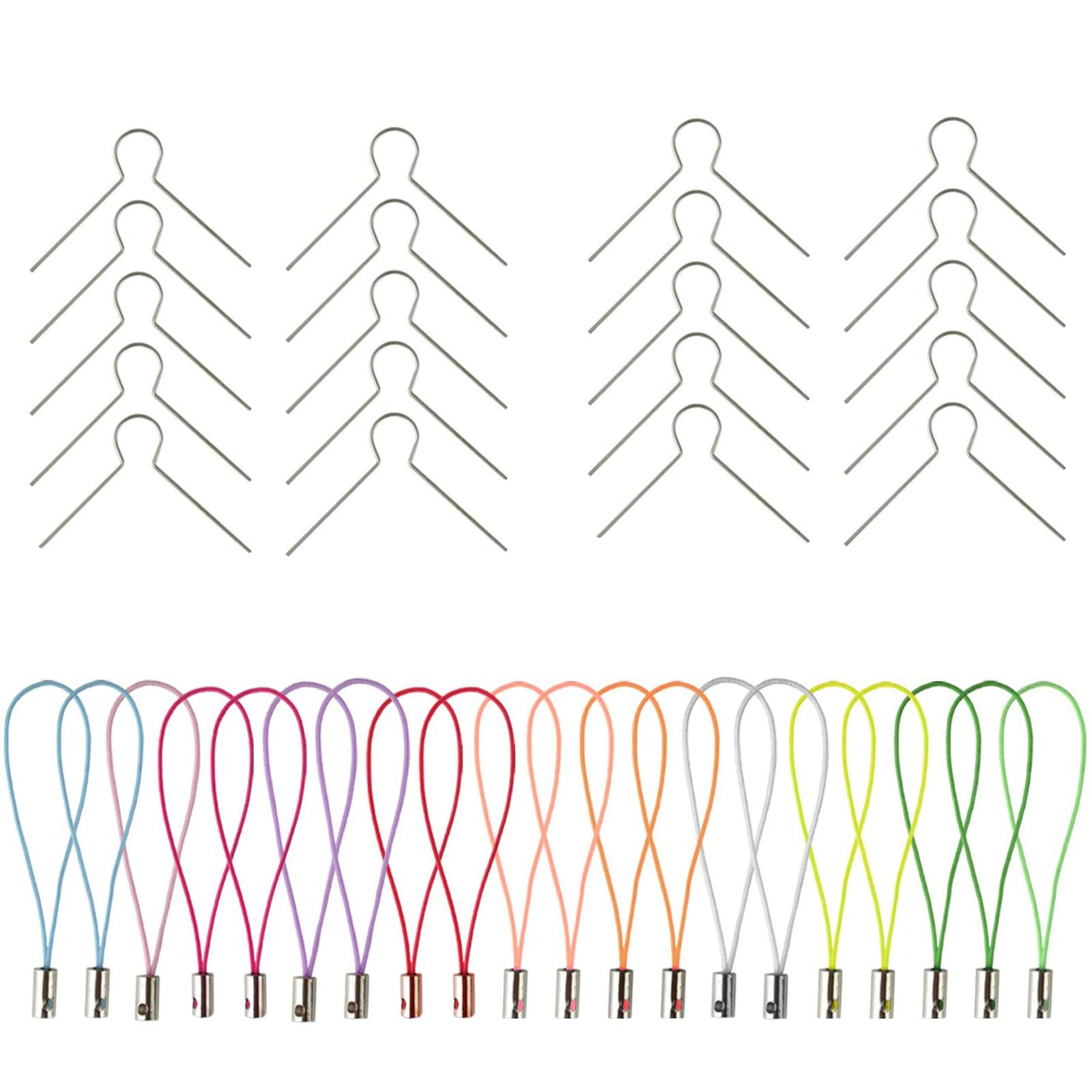 Pretop 100 Aufhänger für Ostereier + 100 Monochrom Bändchen(zufällige Farbe) geeignet zum Aufhängen, für die Dekoration des Osterstraußes verwenden and EIN sehr schönes Geschenk zu Ostern