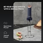 Flendy Rechargeable Milk Frother Handheld, Coffee Frother Handheld with USB-C Charging Stand, Electric Drink Mixer Handheld, Mini Electric Whisk Frother for Coffee, Matcha, etc