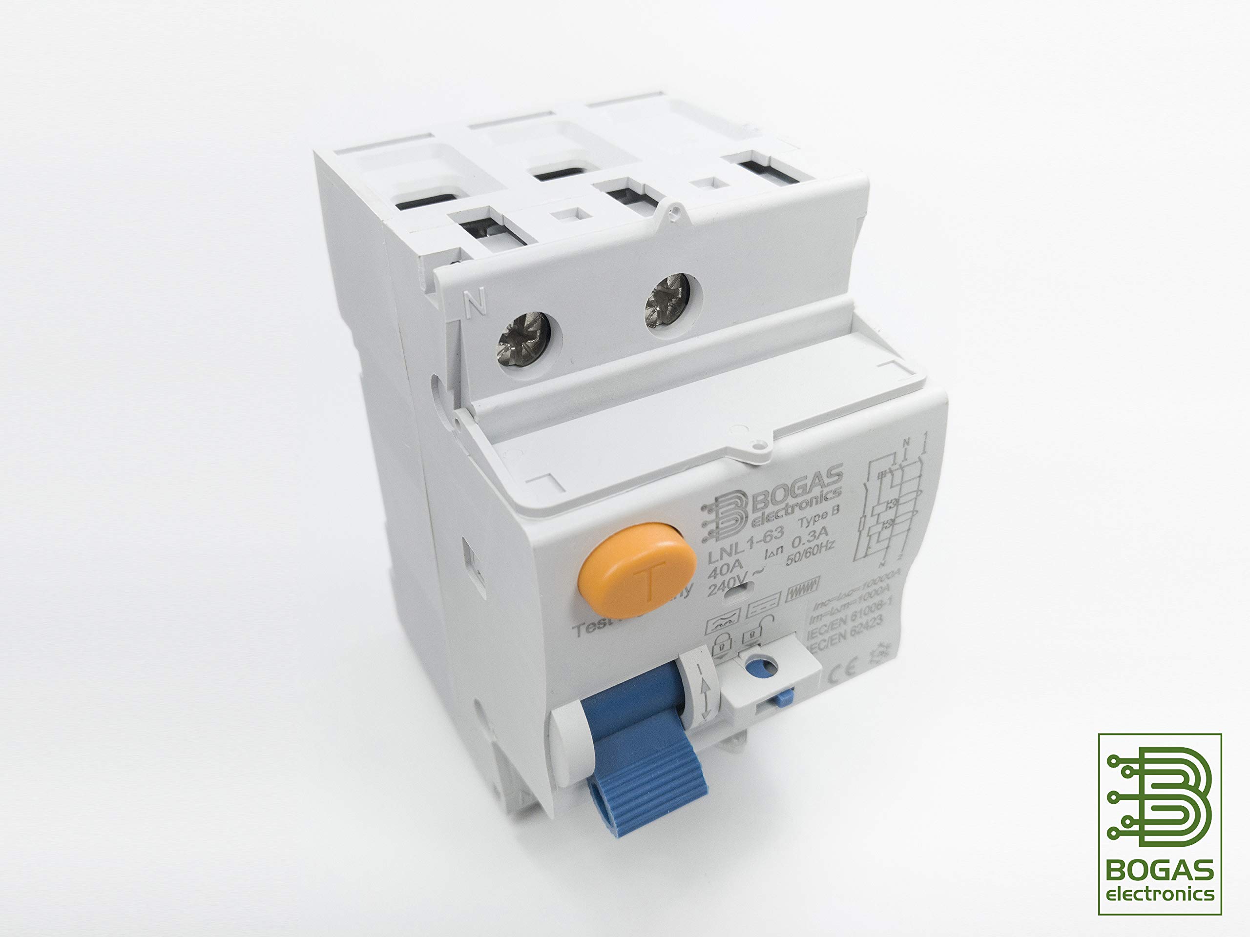 Interruptor Diferencial 40A de Clase/Type B, 2P (P+N), 300mA y 10kA