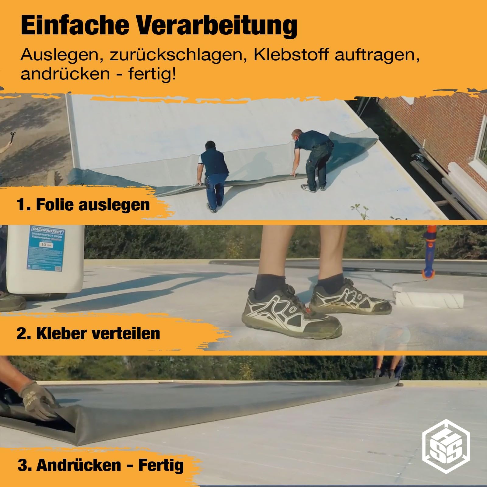 EPDM Dachfolie 1,5mm weiß - Über 50 Jahre Lebensdauer - Wasserdicht, UV beständig mit allen deutschen Zulassungen - Weiße EPDM Dachabdichtung für Carport, Gartenhaus und mehr (3,05m x 1,00m)