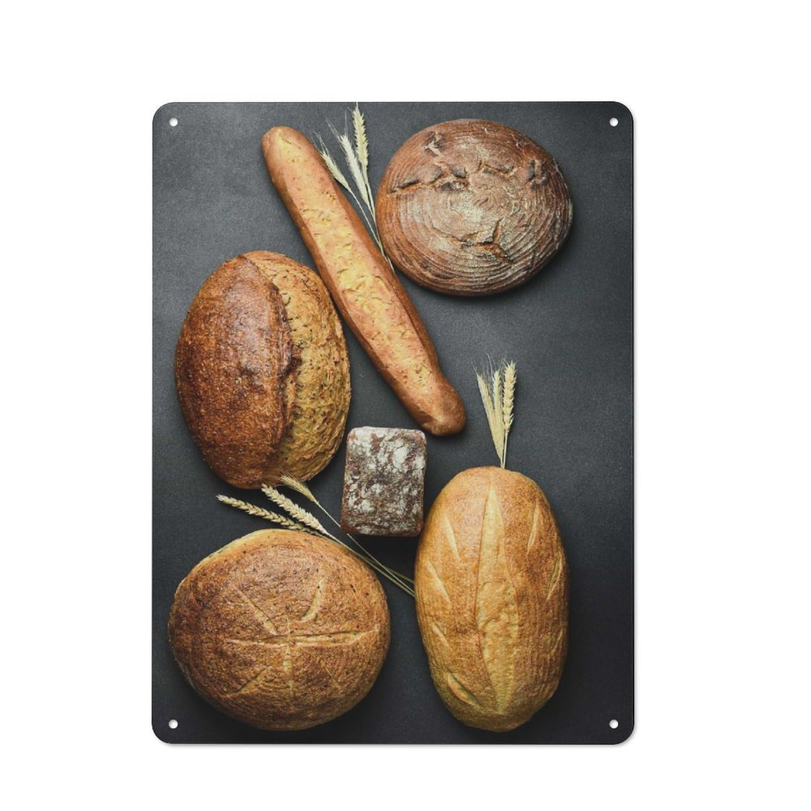 Metal Wall Sign 40x30cm Featuring Bread Aesthetic for Garage Or Workshop, Suited to Workshop Owners