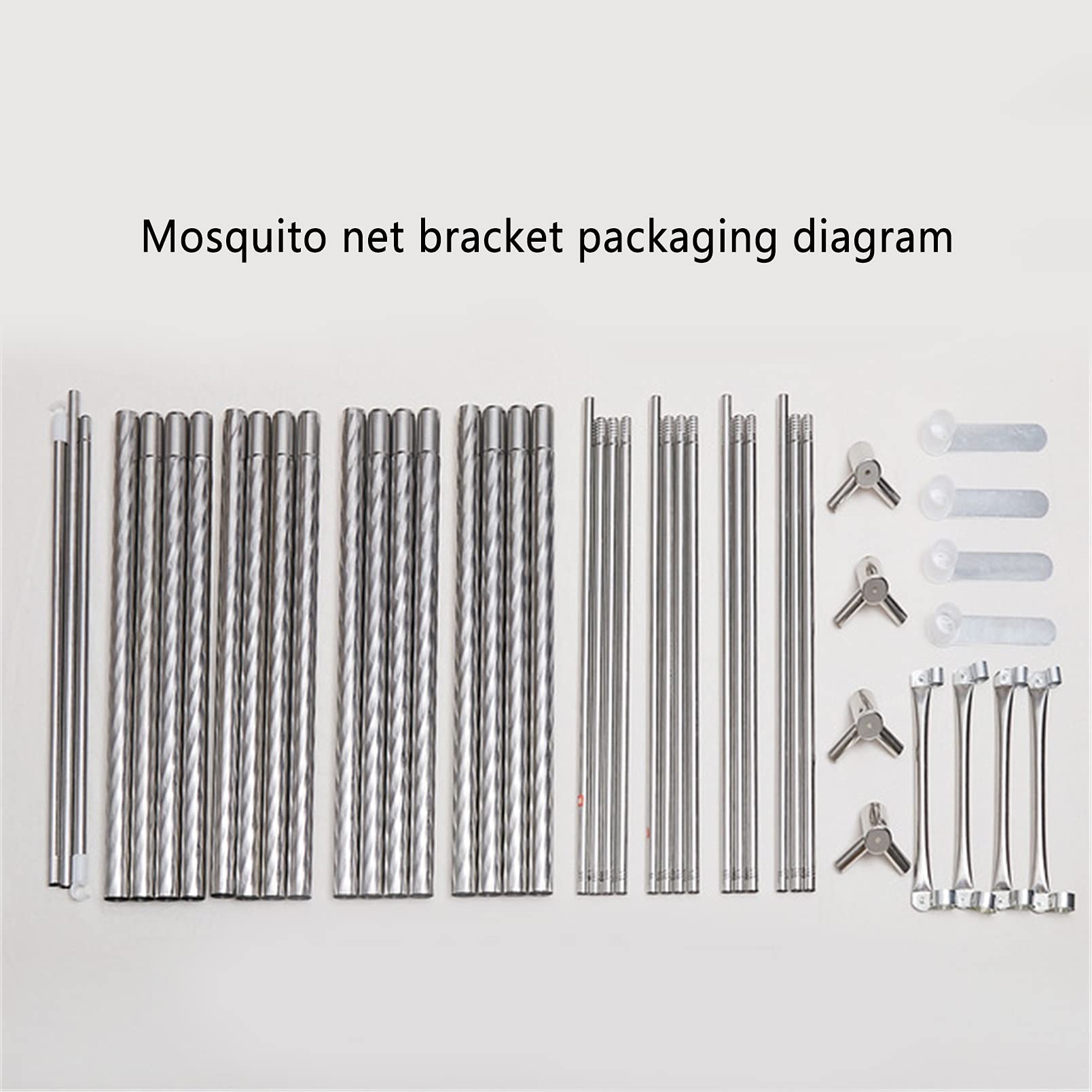 Support moustiquaire pour lit ciel de lit à quatre coins - En acier inoxydable - Pour baldaquin - Cadre pour lit Twin/Full/Queen/California King Size/California King Size 33 mm, 1,8 x 2 m