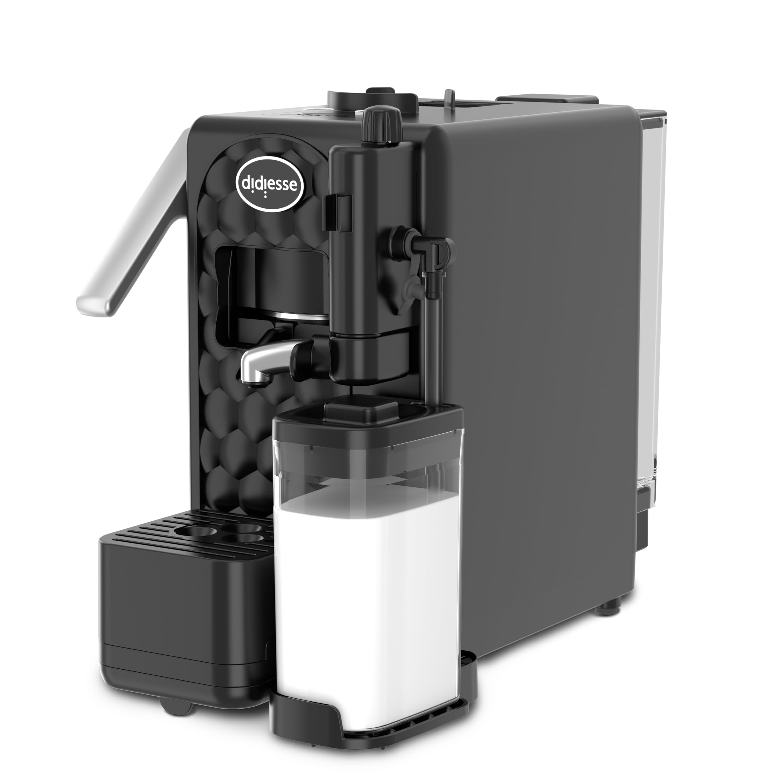 Didiesse MilkSide ekspres do kawy na wafle i gorące mleko, cappuccinator, może być używany z butelką, zbiornik na wodę 1,3 l, zużycie 1850 W, funkcja gotowości (kolor czarny)