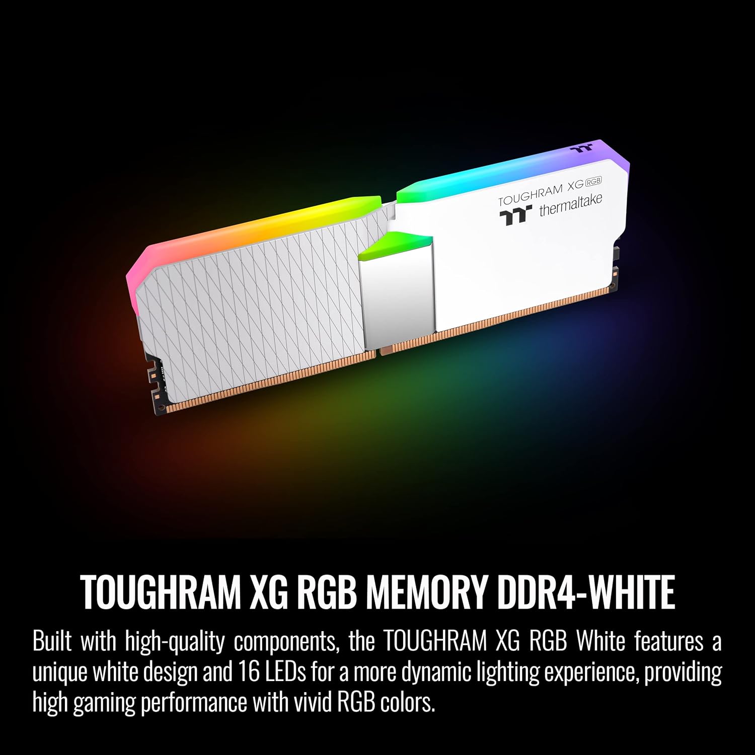 Thermaltake TOUGHRAM XG RGB White DDR4 3600MHz 64GB C18 (32GB x 2) 16.8 Million Color RGB Alexa/Razer Chroma/5V Motherboard Syncable RGB Memory RG06R432GX2-3600C18B