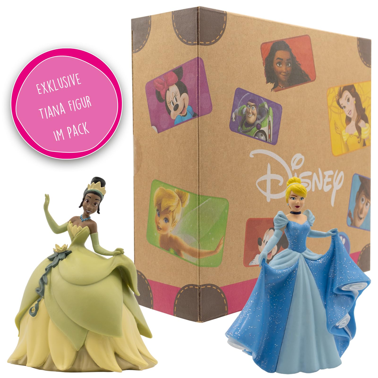 Bullyland 13260 - Spielfiguren Set Walt Disney Princess mit Belle, Jasmin, Aurora, Tiana und Cinderella, detailgetreu… – Ansicht 3