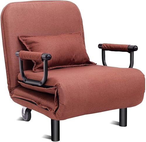 Moccha - Sofá cama plegable convertible de 26.5 pulgadas, sillón reclinable para sala de estar, dormitorio, oficina (café)