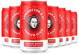 Virgin Bloody Mary Mix Tomato Juice (4 Pack) | Premium Cocktail Mixer Made with Fresh Pressed Tomatoes | Low in Sodium, Vegan, Non-GMO, | No Artificial Flavors | 7.5 Fl Oz Cans