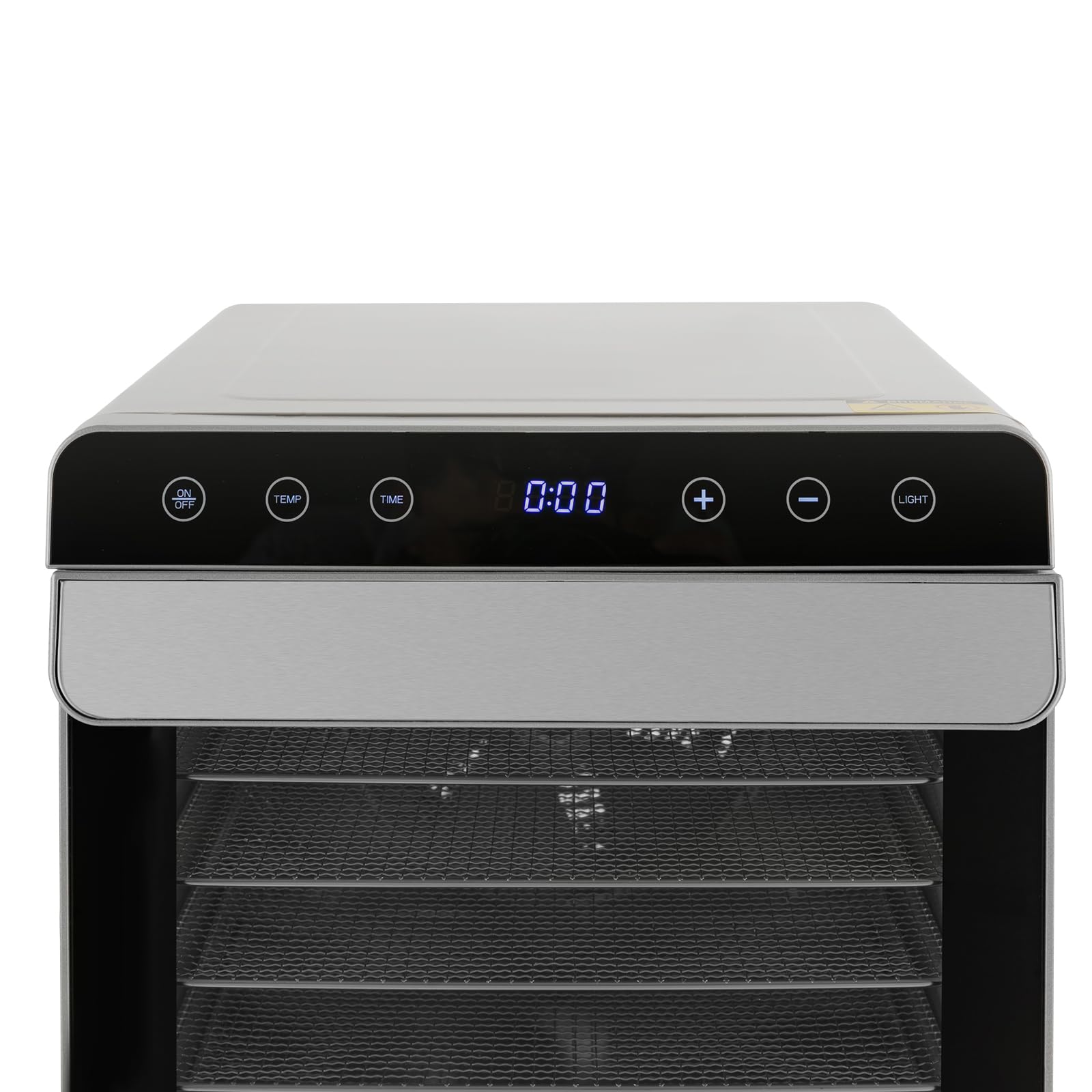 Suszarka ze stali nierdzewnej z timerem i 6 tacami LED, 700 W, 35-85°C, suszarka do owoców, do warzyw, mięsa, kwiatów