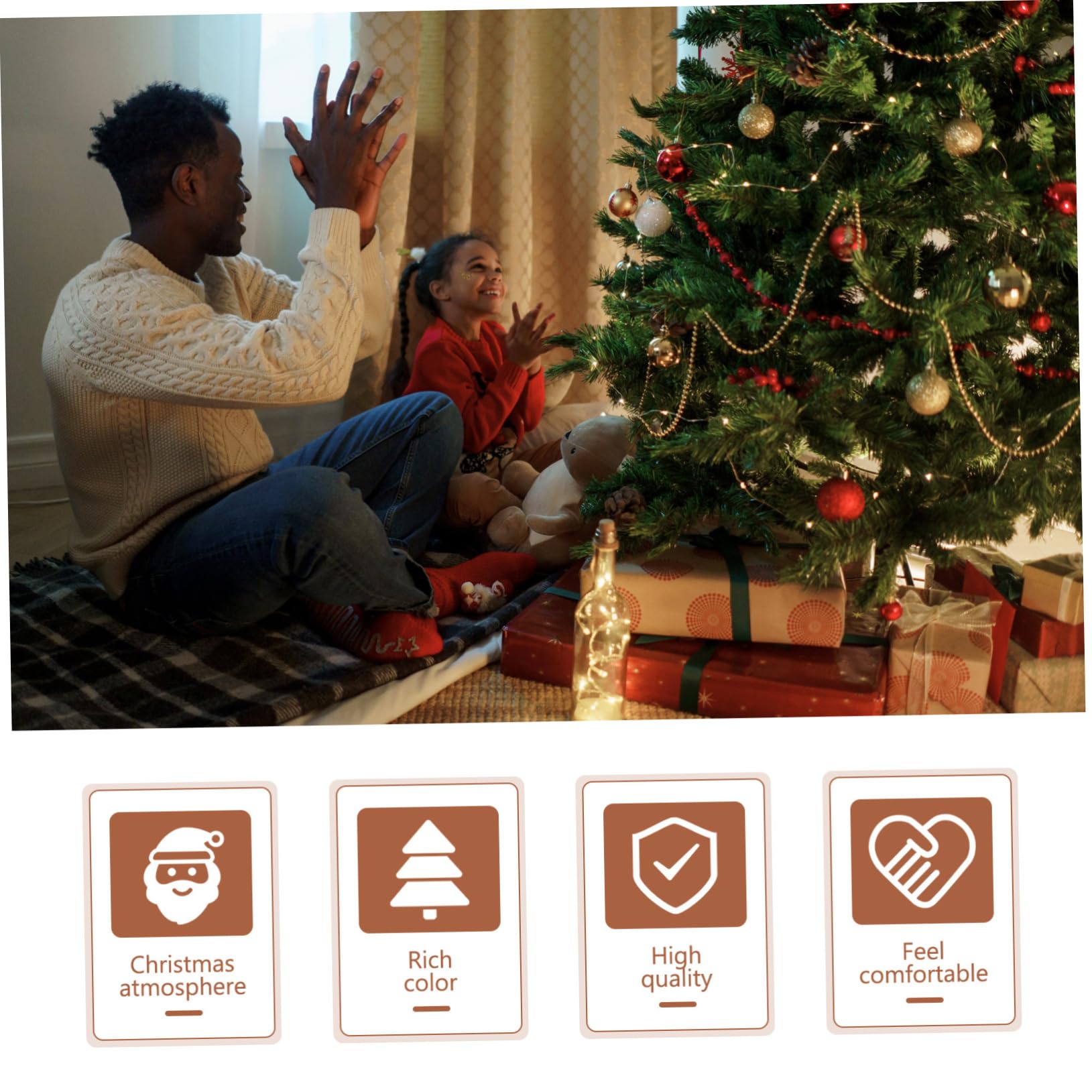 Zerodeko 3pièces Guirlande de Perles de Noël pour Couronne Guirlande Décorative de Perles pour Sapin