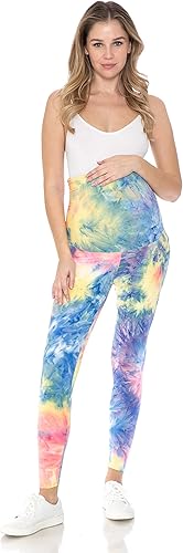 Miniatura 6 de Leggings Depot Women's Tie Dye Printed Maternity Tights Pregnancy Over The Belly Yoga Leggings