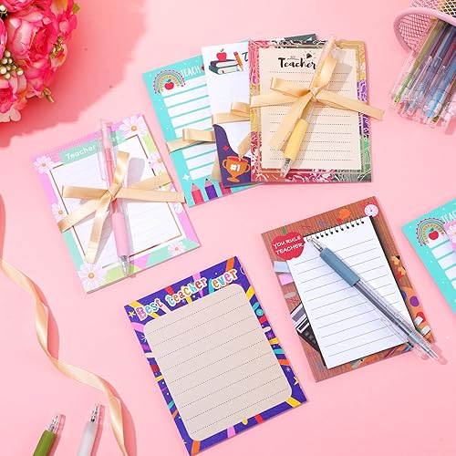 Miniatura 6 de Lincia 12 juegos de notas adhesivas para profesores, regalos de agradecimiento para profesores, con bolígrafo, bloc de notas forradas para