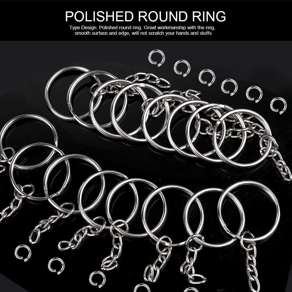 Metal Split Keychain Ring Parts - Key Chains 25mm with 26mm Chains
