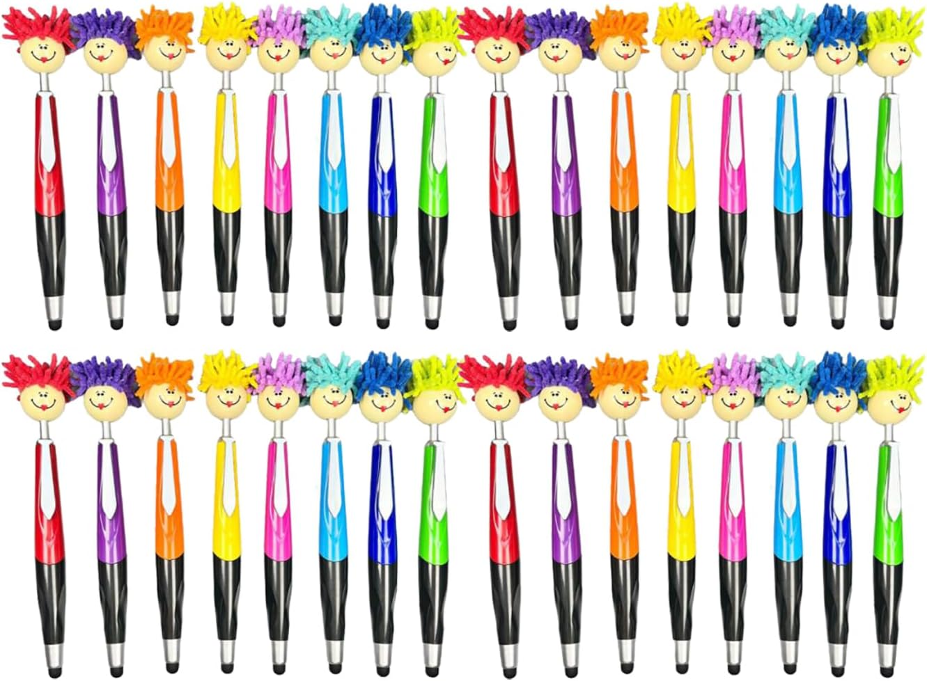 Pens,ballpoint pen,Mop Head 8pcs Funny with Plush Hair, Cute Cartoon Multi-function Signing Pens for Office, Home, Decor Gift (32)