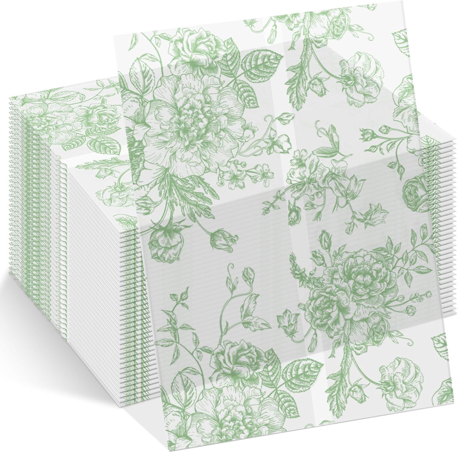 ForraFun 100 Pack Blue Floral Vellum Jackets Bulk for 5x7 Invitations Pre-folded Vellum Paper Envelope Inserts Liners Invitation Sleeves Wraps Accessories Kit for Wedding Birthday Bridal Party