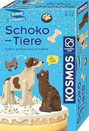 Kosmos 658342 Schoko-Tiere zum Selbergießen, DIY-Set, Mädchen und Jungen ab 8 Jahre, Kindergeburtstag, Schokolade gestalten für Kinder, wiederverwendbare Gießformen, Schoko Labor