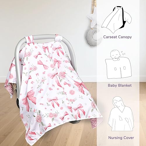 Miniatura 6 de Peekaboo - Funda para asiento de automóvil para bebé, niñas, niños, mamás, lactancia, manta para bebé, rosa rosa