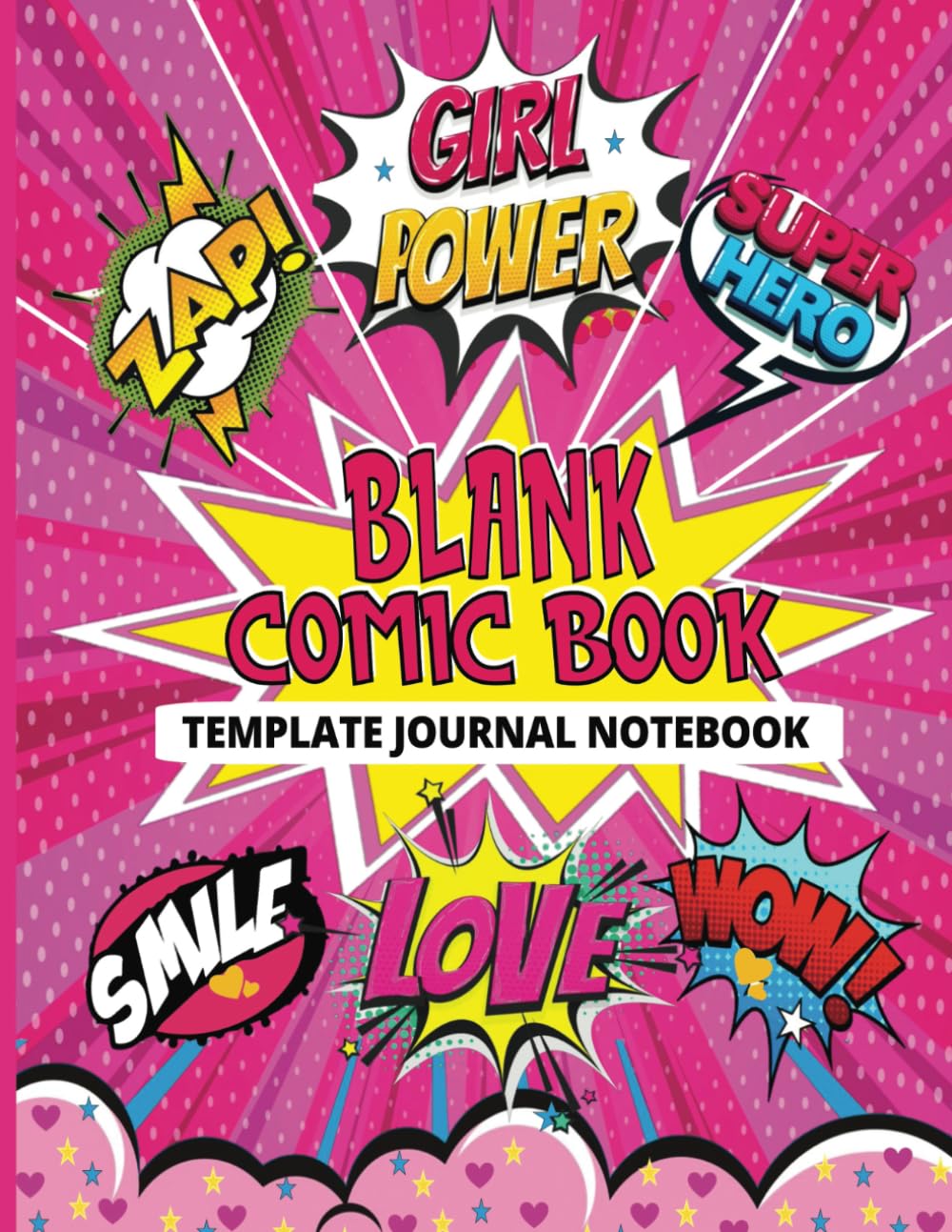 Blank Comic Book For Girls: Create Make Your Own Comic Book For Girls Ages 9-12, Cartoon Comic Book Journal Notebook, Draw Your Own Comics, Variety Of