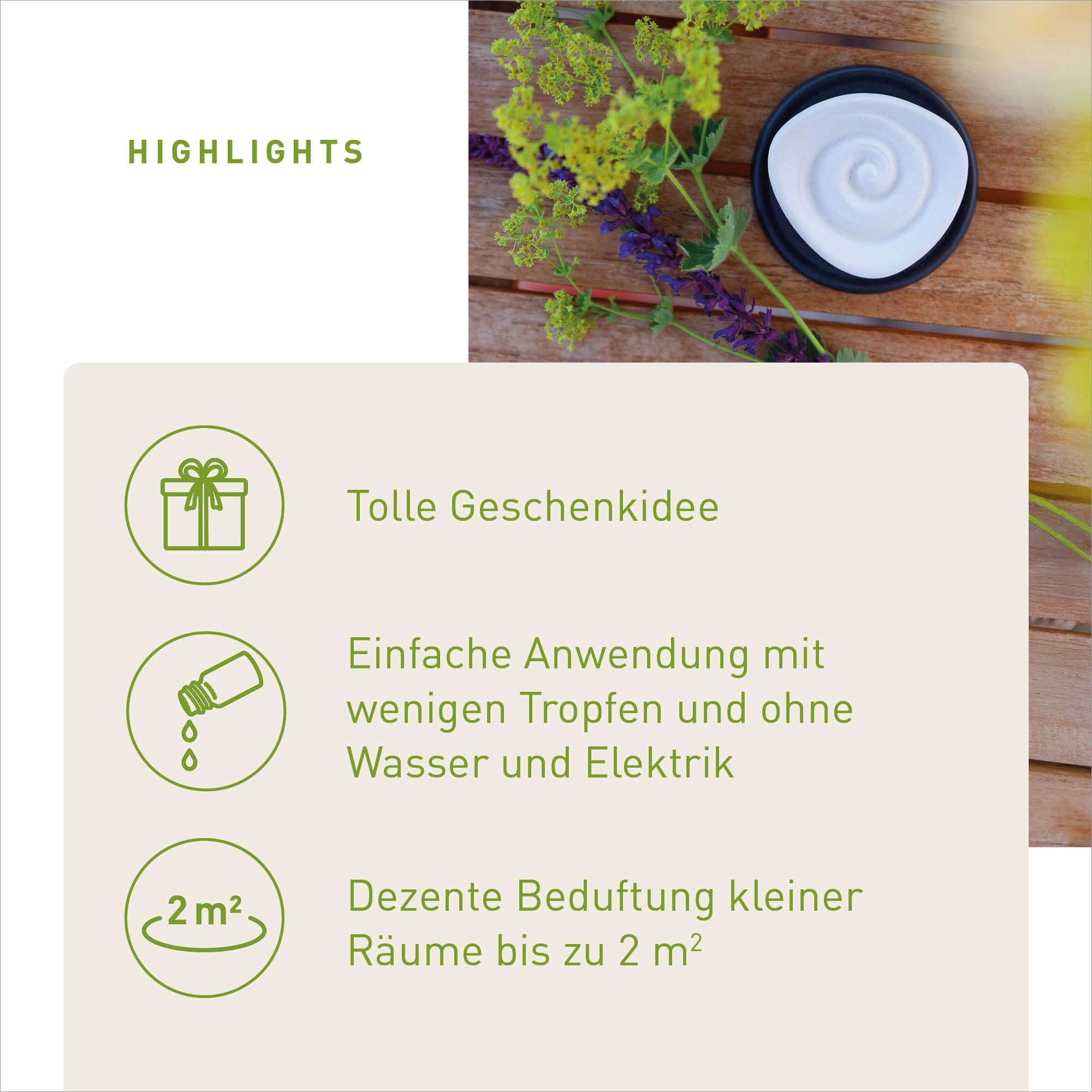 Primavera Aroma Duftstein Energy 6 STK – Duftträger für ätherische Öle und Duftmischungen – Raumduft – Aromatherapie