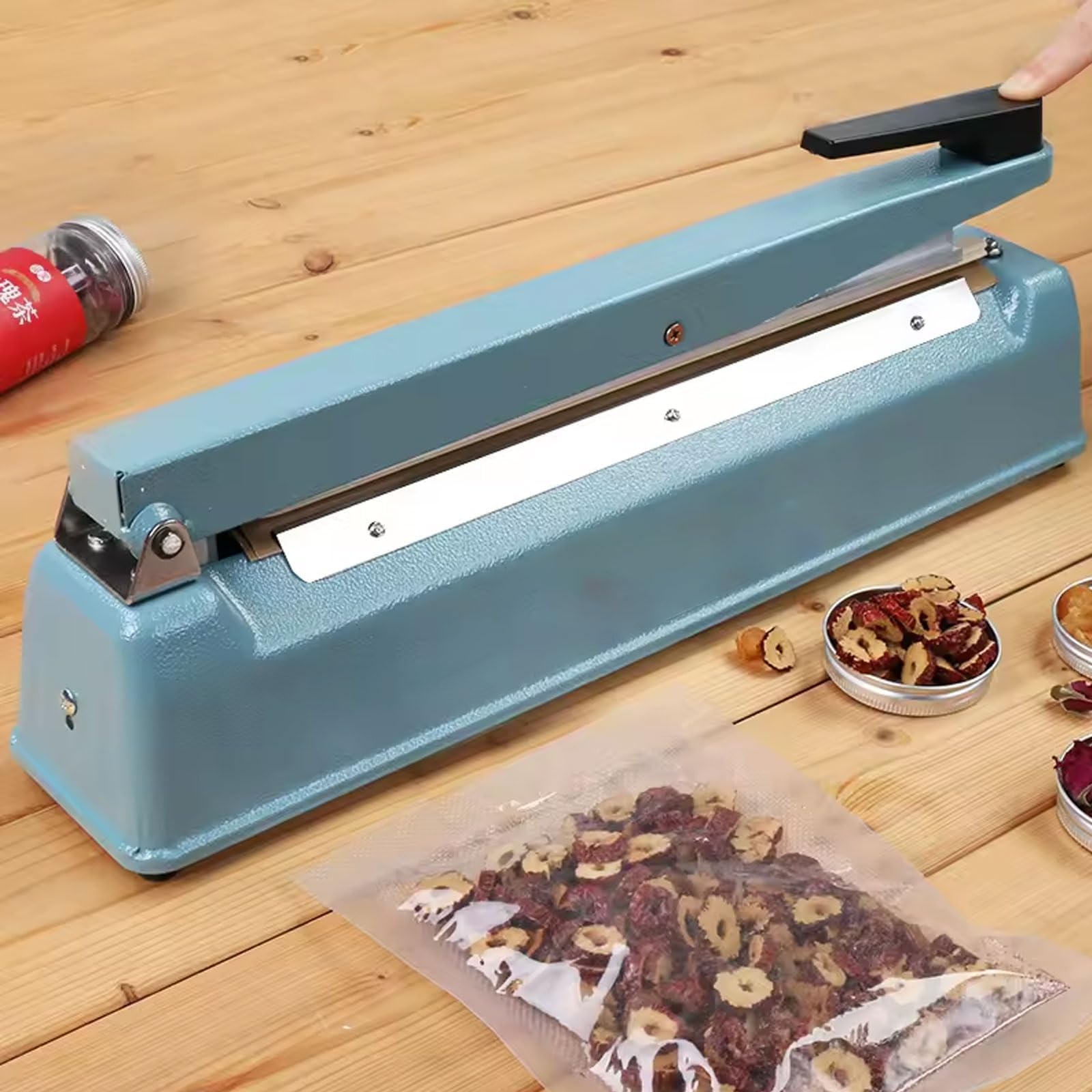 Máquina selladora térmica de 300 mm con cortador, sellador de bolsas de plástico para bolsas de polipropileno y polietileno, herramienta manual de sellado por impulso