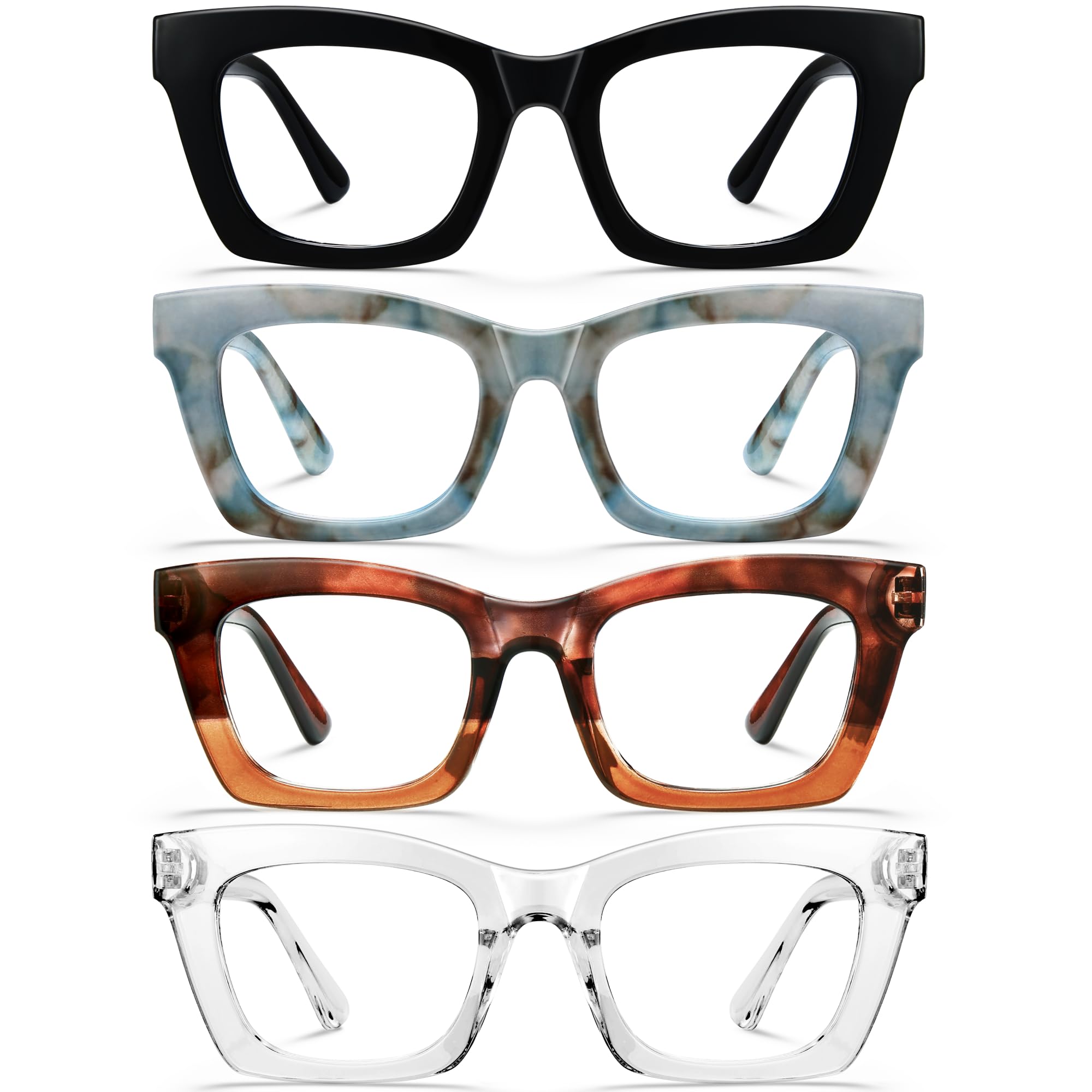 CCVOO Stylish Reading Glasses for Women, Eyeglasses, Blue Light Readers for Women, Computer Eye Glasses, Cheaters