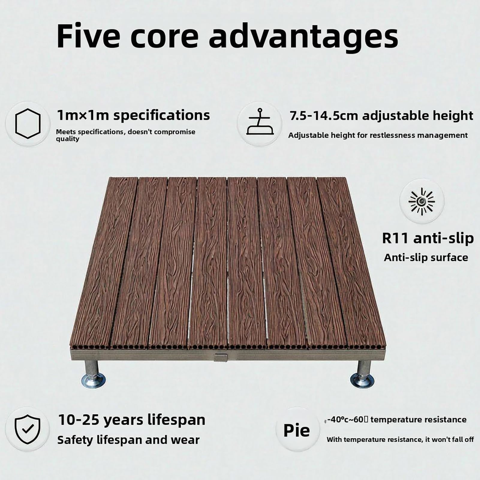 Piattaforma per Deck preassemblata, Altezza Regolabile
