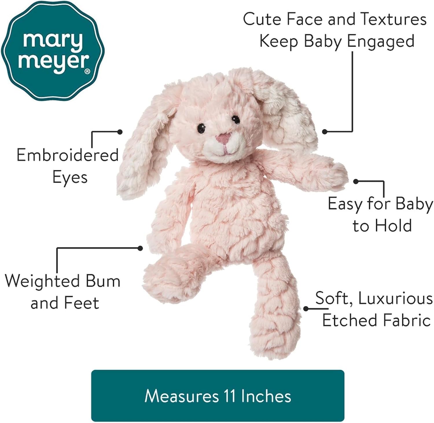 Mary Meyer, Toy Plush Putty Bunny Pink 11 Inch