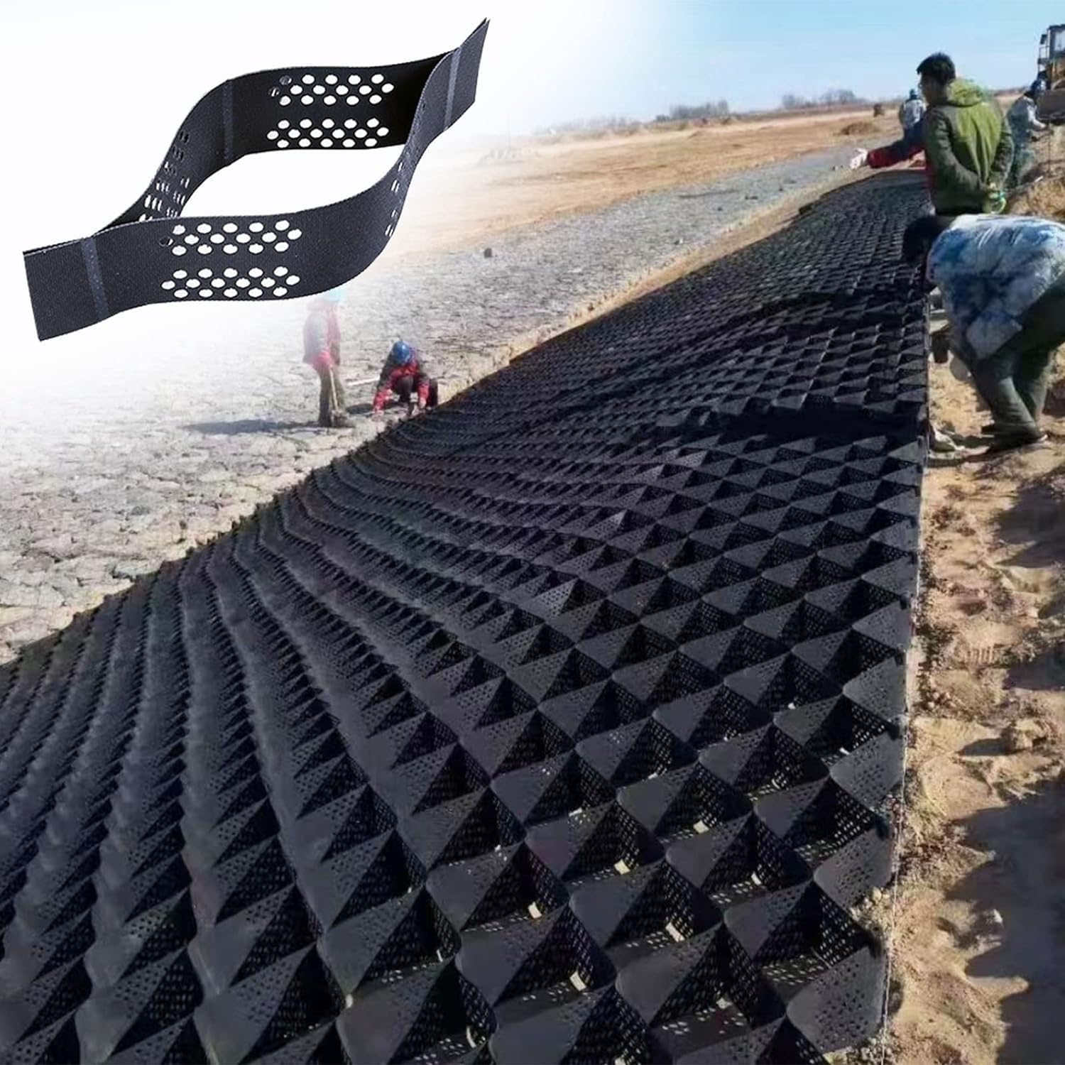 Grilles de stabilisation d'allée et aménagement de terrasse en gravier propre