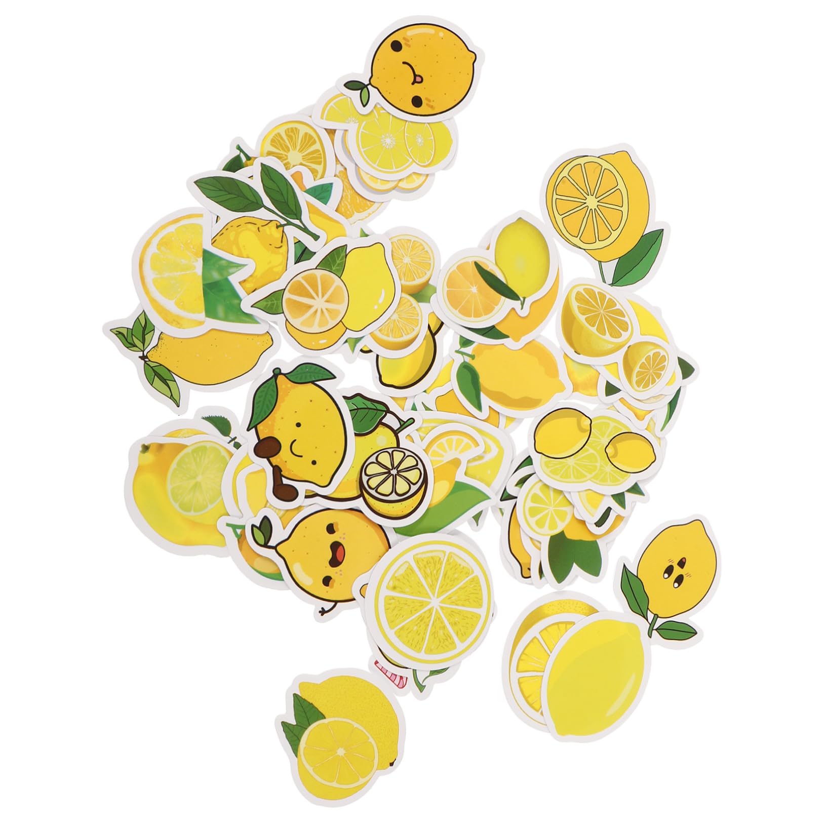 jojofuny Pegatinas Adhesivas de Dibujos Animados Variedad de Patrones Decorativos 50 Diseño Adorable Material Autoadhesivo Amarillo para Crear Obras para Portátil y Cuaderno