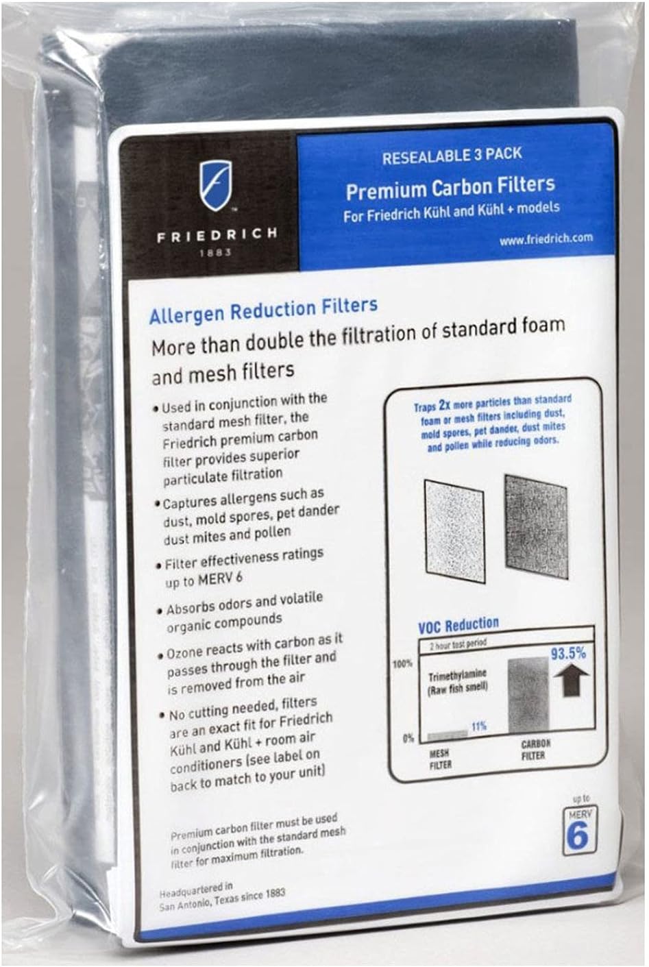 KWCFM Carbon Filters - 3 Pack for Kuhl and Kuhl+ Series - M Chassis Models