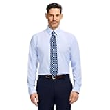 Men's Dress Shirt Slim Fit Traveler Long Sleeve All Over Stretch Classic Collar