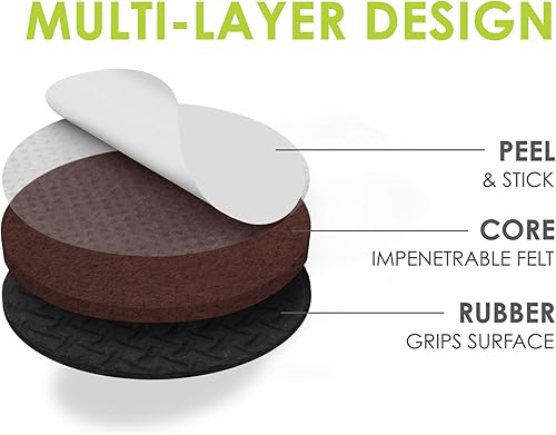 Miniatura 5 de Slipstick GorillaPads CB147 Almohadillas Antideslizantes para Muebles/Pies de Agarre (Juego de 16) Protectores de Piso de Goma Autoadhesivos, 1