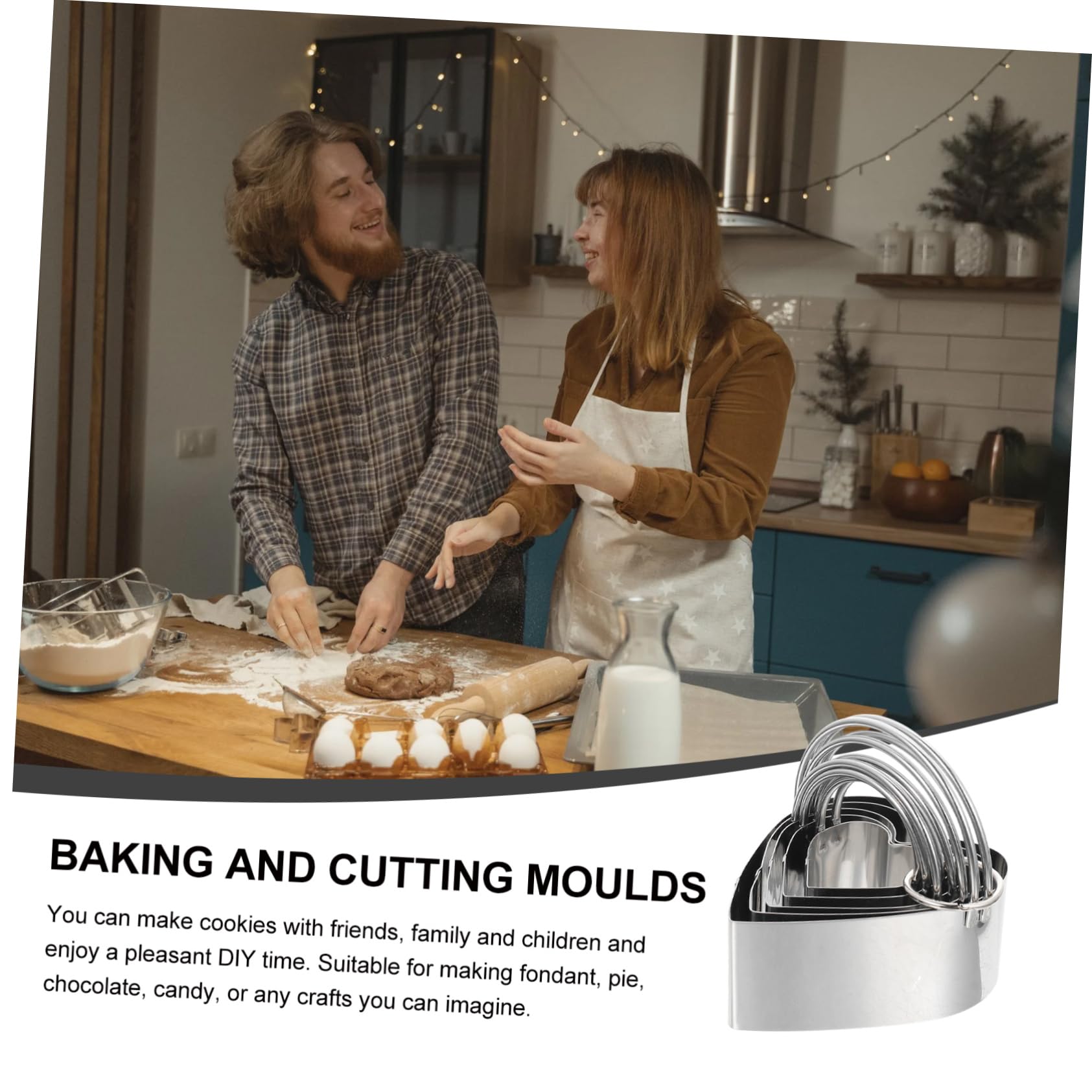 TOPBATHY 5 Sätze Ausstechformen Herz-cookie-form Donut-ausstecher Obst Tortenring Plätzchengebäckform Liebe Keksausstecher Käseformen Blumenkeks Cookie-diy-tools Stempel Rostfreier Stahl