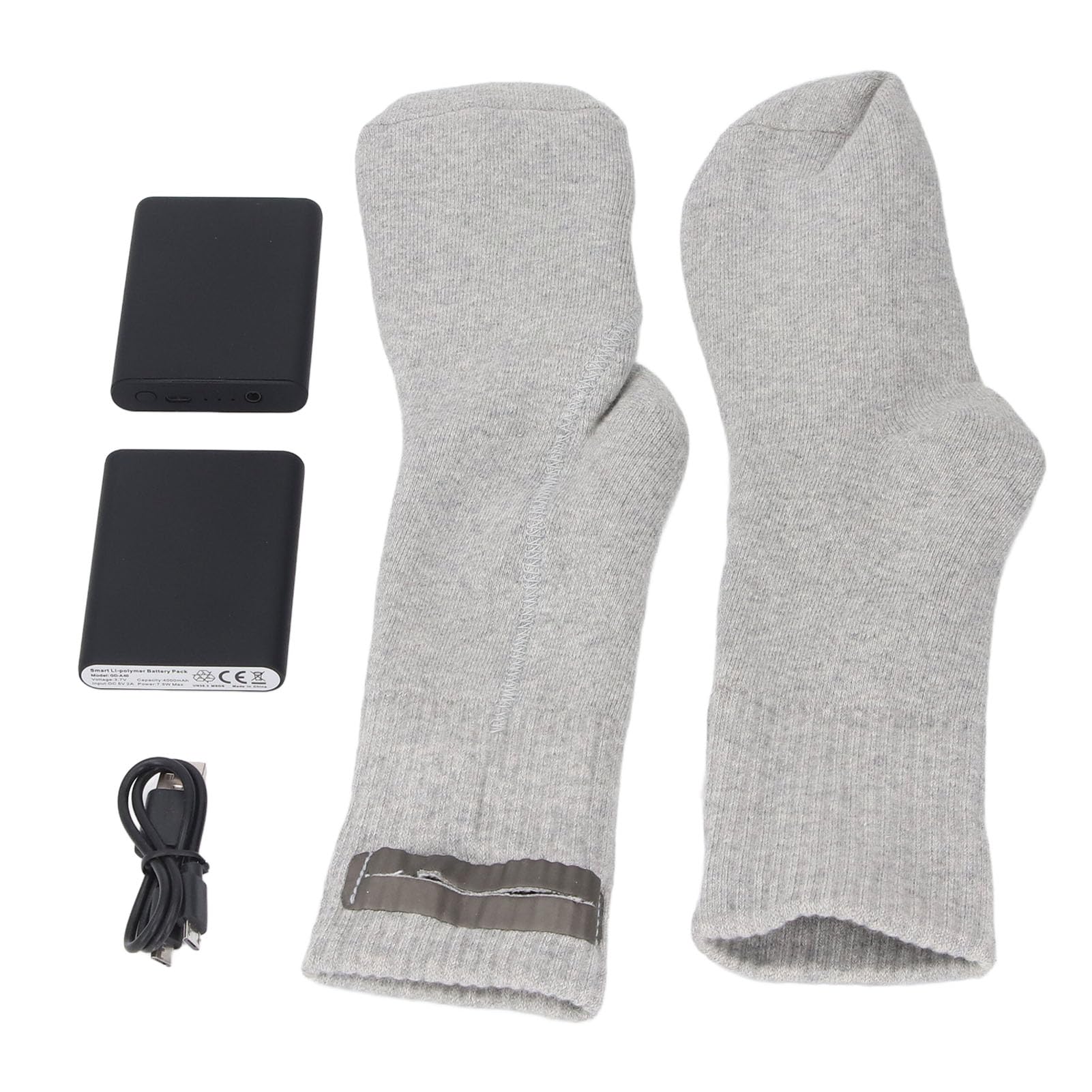 Calcetines Calefactados, Calcetines Calefactores Eléctricos Recargables por USB, Calentadores de Pies para esquí, Patinaje, Caza, Senderismo, Exteriores, Interiores