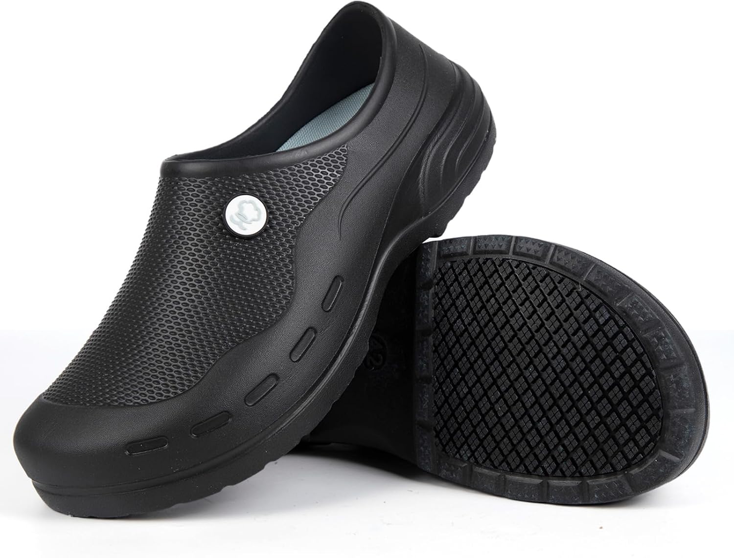 Chef Shoes for Men & Women, Non Slip Waterproof Kitchen Clogs, Oil Resistant Slip On Work Shoes, Lightweight Closed Toe Nursing Shoes for Restaurant, Healthcare, Garden, Cleaning