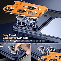 Vista 6 de Protector de lente de cámara para iPhone 17 Pro Max/17 Pro/16 Pro Max/16 Pro/15 Pro Max/15 Pro/14 Pro Max/14 Pro, cubierta individual de cámara