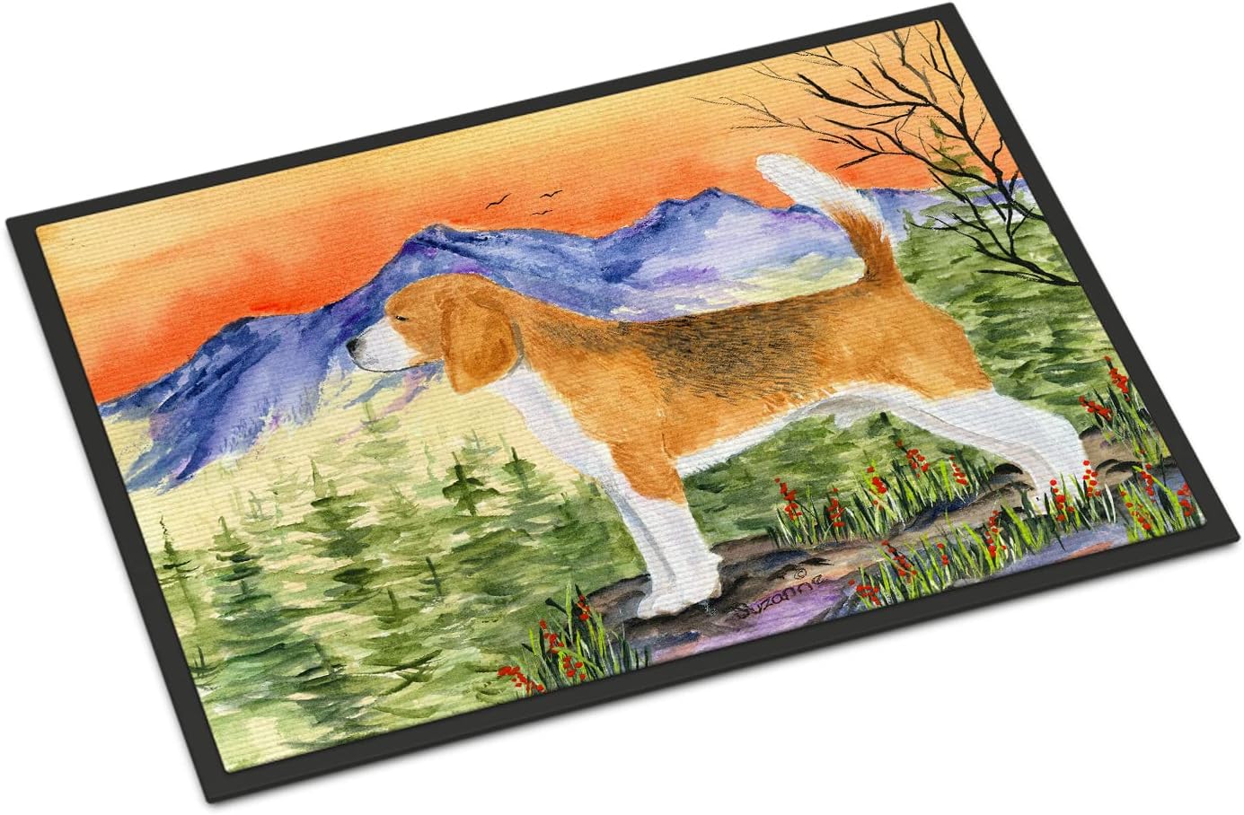Caroline's Treasures SS8615JMAT Beagle Doormat 24x36 Front Door Mat Indoor Outdoor Rugs for Entryway, Non Slip Washable Low Pile, 24H X 36W