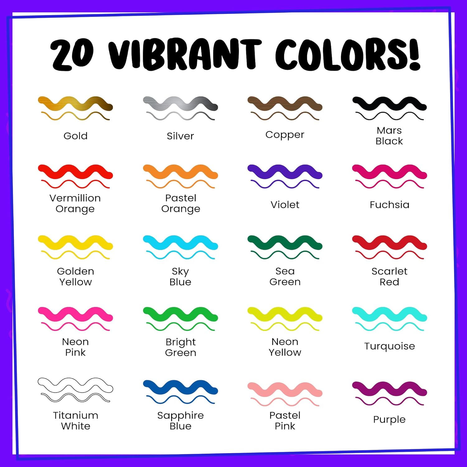 Chalkola 20 Oil Paint Pens — Dual Tip Oil-Based Paint Markers for Metal, Fabric,