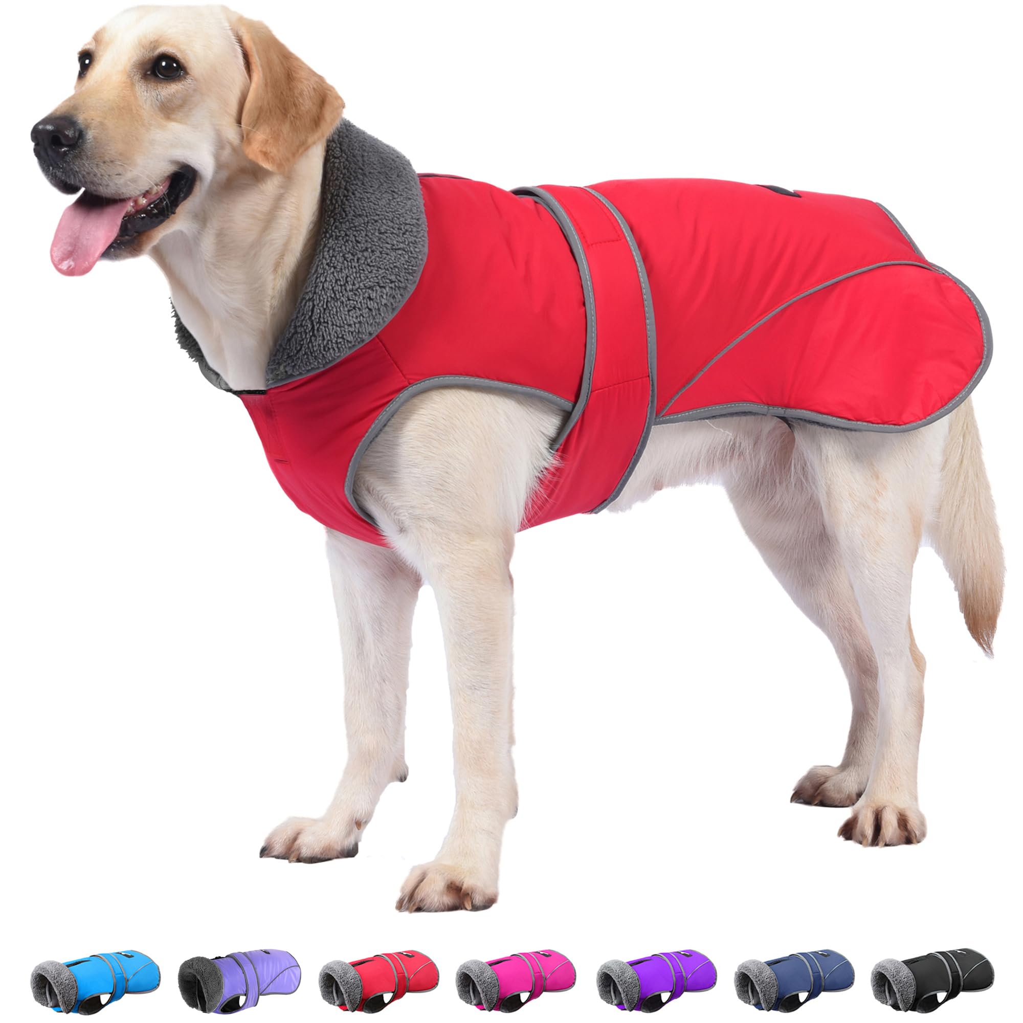 Dogcheer Hunde-Wintermantel – Wendbar Mit Fleecekragen, Wasserabweisend, Für Kleine Bis Große Hunde
