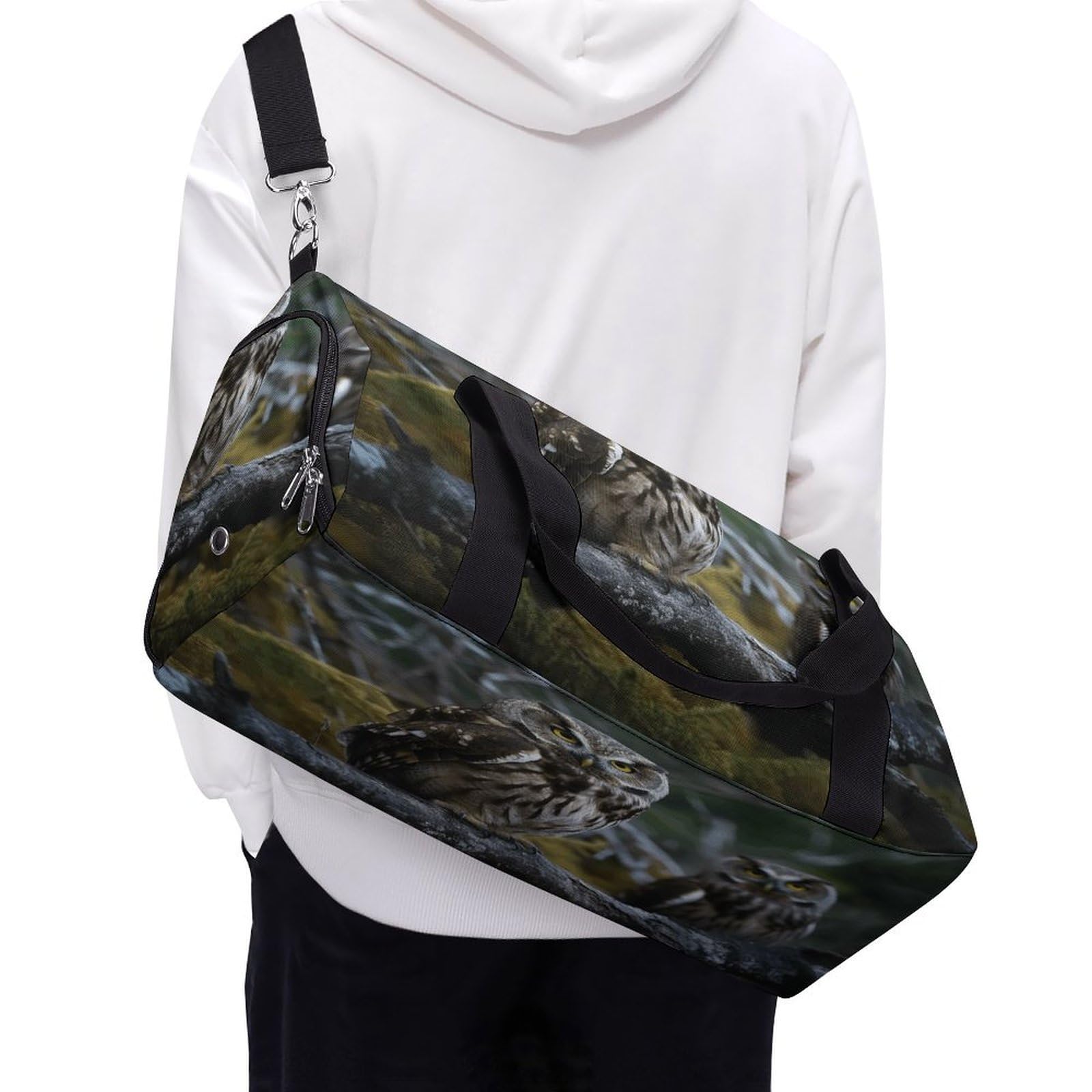 Turnbeutel für Damen und Herren, Wildeule, Vögel, wiederverwendbar, Turnbeutel mit Schuhfach, Stil, Einheitsgröße, modern, Stil:, Einheitsgröße, Modern