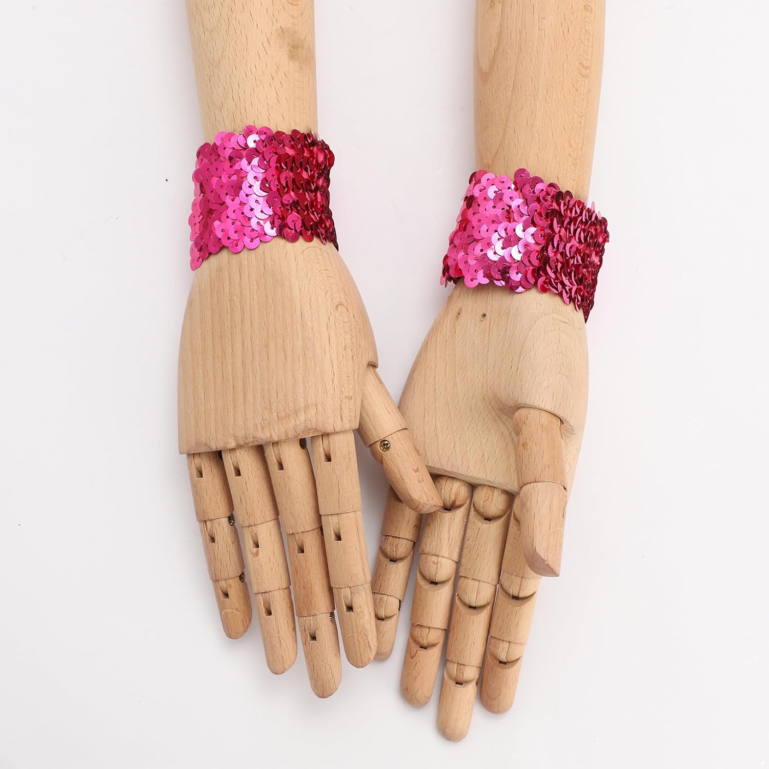 Freebily Women Sparkly Sequin Elastic Wrist Cuffs Arm Sleeves for Themed Party Masquerade