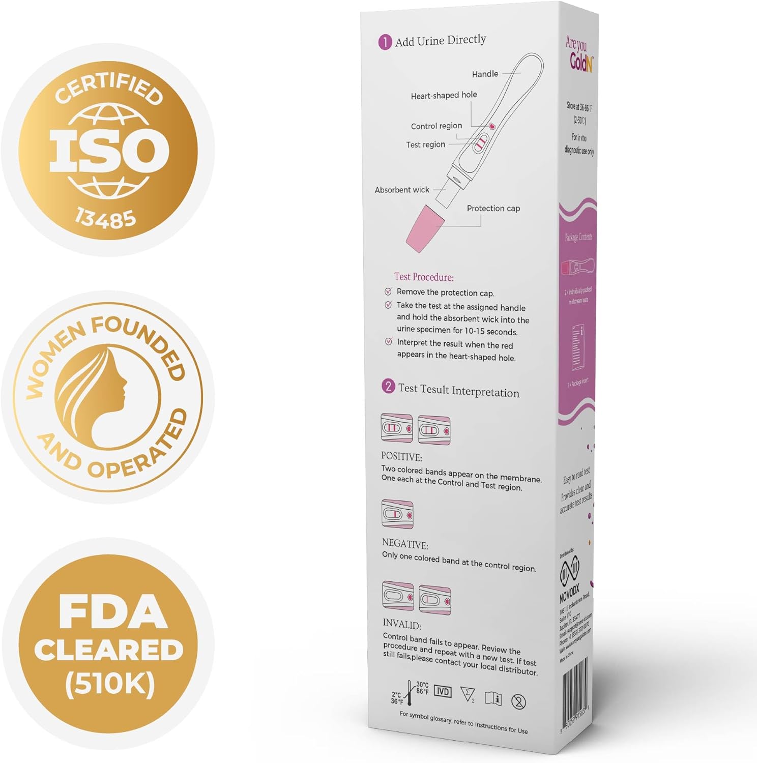 GoldN™ Early Detection Pregnancy Test for Women – HCG Midstream Kit | 99% Accurate & Easy-to-Use | Fast Results with Pink Heart Indicator | Mess-Free, FDA-Approved, Discreet Strips | 2 Tests - Image 8