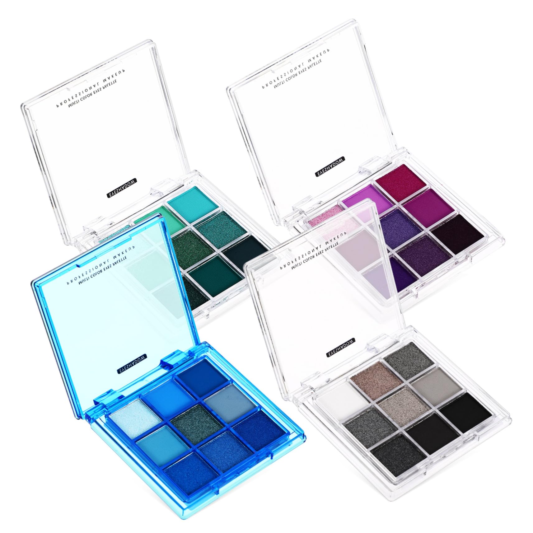 DOITOOL Paleta De Sombras De Ojos Mate Y Brillante: 4 Paletas De Sombras De Ojos Para Mujeres Paletas De Maquillaje De Ojos De 36 Colores Plato Azul Morado Y Verde Para Maquillaje De