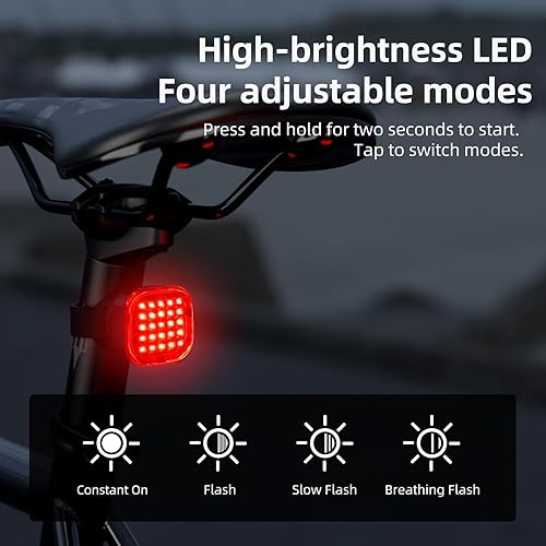 Miniatura 5 de Faro delantero de bicicleta de 2200 lúmenes, 5 modos, 4500 mAh, para conducción nocturna, aleación de aluminio, IPX6, impermeable, luces de