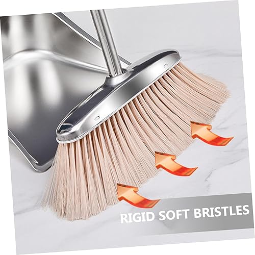 Miniatura 2 de Lurrose Recogedor de metal Escoba de cubierta Herramientas para rascar Escoba de basura Escoba de ángulo comercial Escoba de cocina Escoba