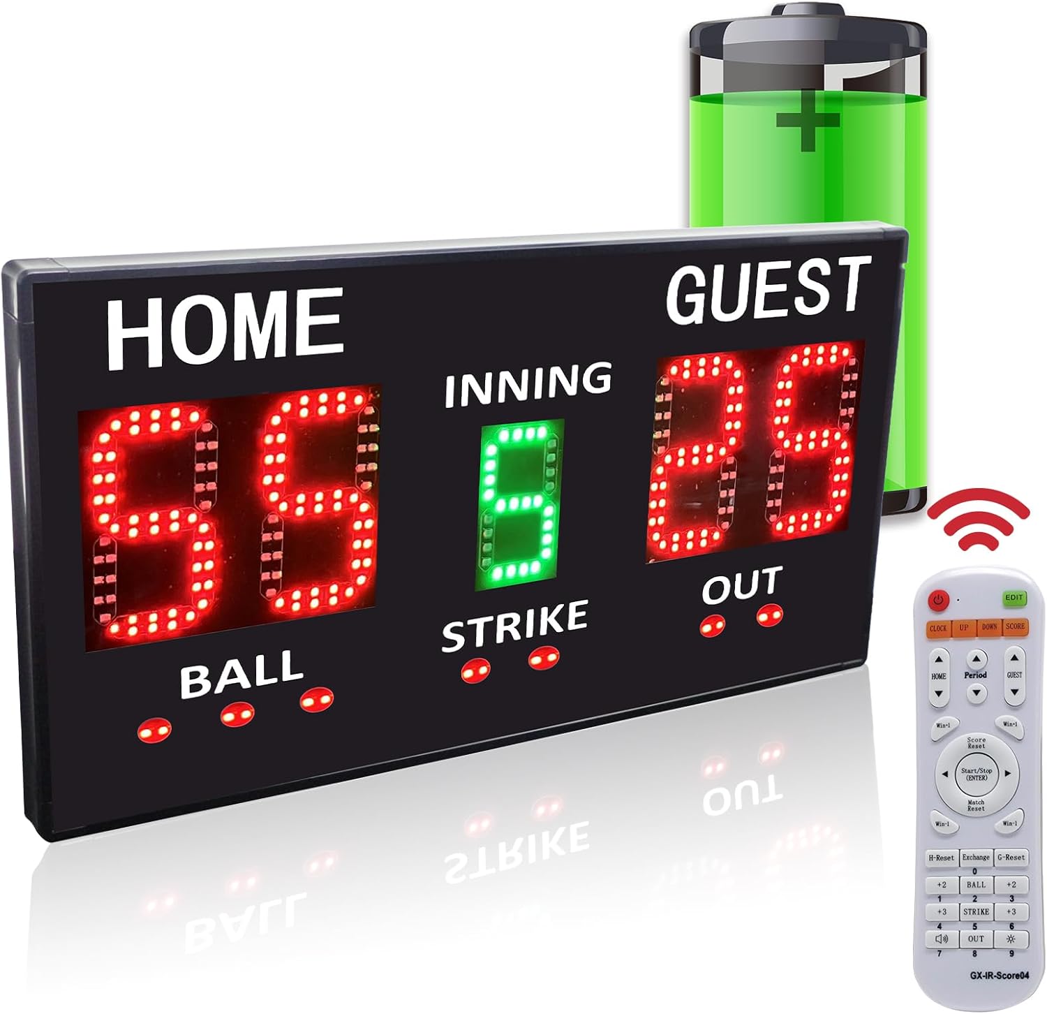 YZ Battery Powered Baseball Scoreboard for Fence, Outdoor