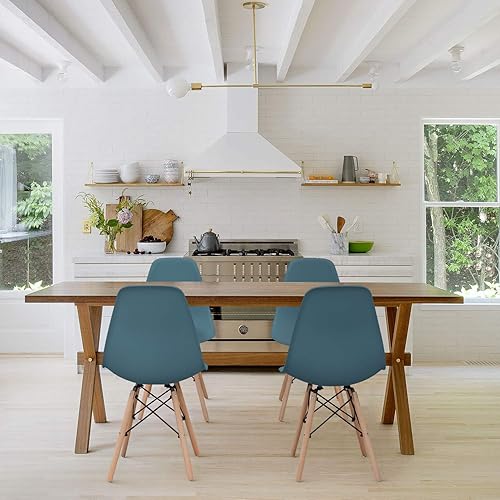 Miniatura 6 de Furmax Silla de comedor de estilo moderno, silla DSW moderna de mediados de siglo, silla de plástico Shell Lounge para cocina, comedor, dormitorio,