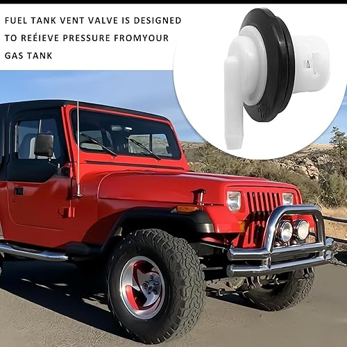 Miniatura 12 de Kit de 2 válvulas de ventilación y ojales para tanque de combustible, válvula enrollable de ventilación de tanque de gasolina compatible con Jeep
