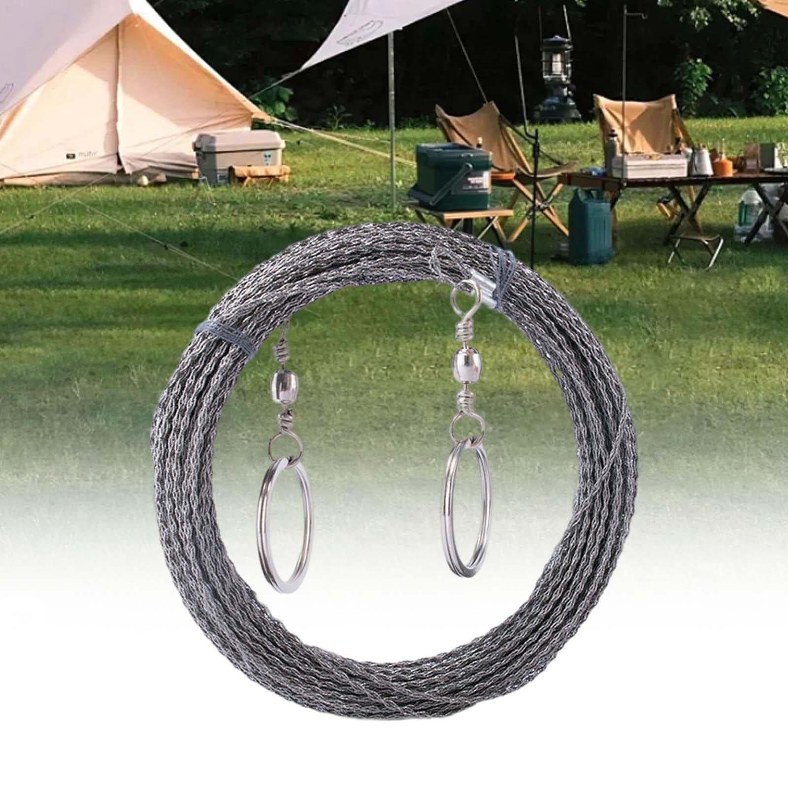 Harilla 10m Verstärkte Seilsäge, Tragbare Handsäge Seilsäge, Edelstahl-Taschenwerkzeug Flexible Taschenkettensäge Seilsäge zum Schneiden, Flexible Handdrahtsäge für Angeln Exploration Gartenarbeit