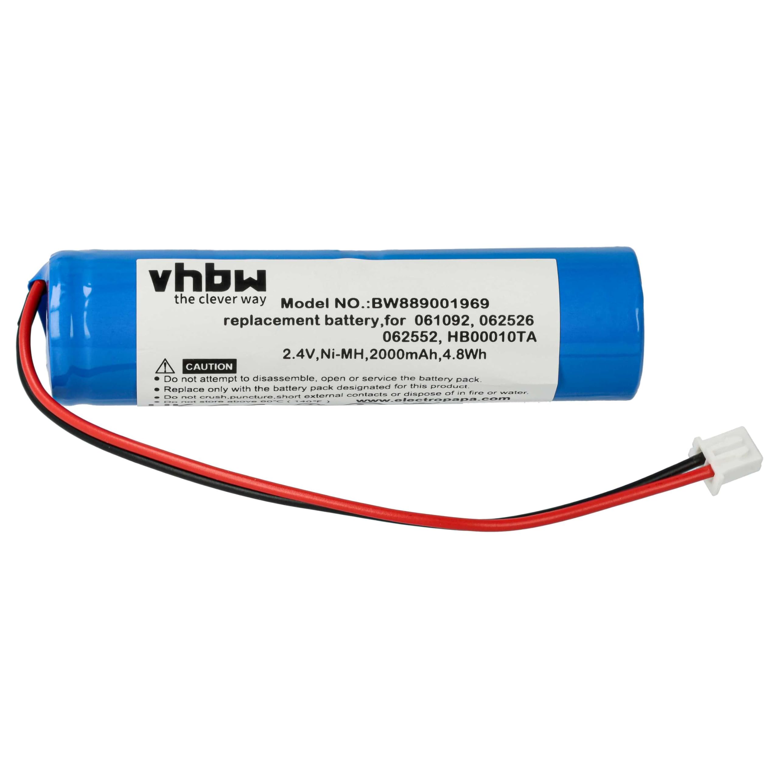 vhbw 5X Batterie Compatible avec Legrand BAEH IP66 ECO1, BAPI, Baes, URA, DBR IP66 ECO1 éclairage d'issue de Secours (2000mAh, 2,4V, NiMH)